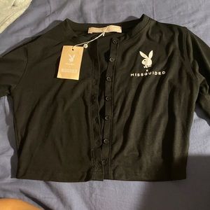 Play boy and miss guided crop top T-shirt